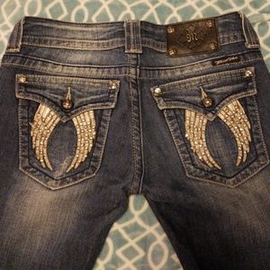 Miss me boot cut ANGEL WING jeans size 28